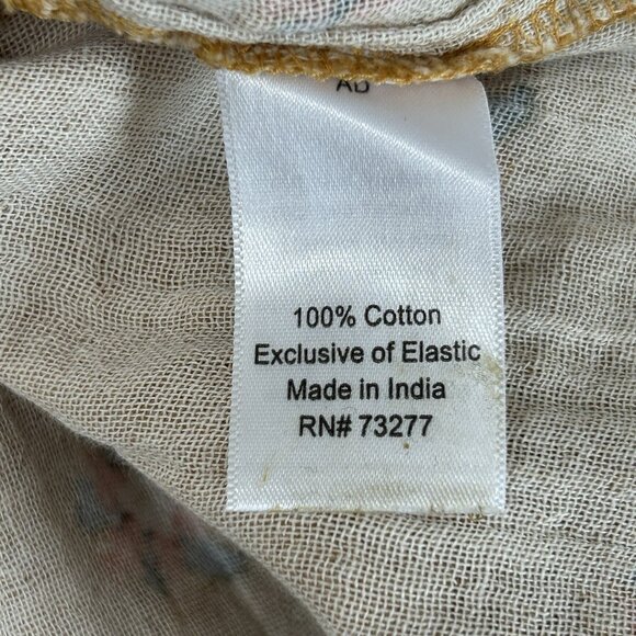 NEW SONOMA Womens XL LS Peasant Floral Cottagecore Blouse Mustard Cotton Top - Picture 9 of 10